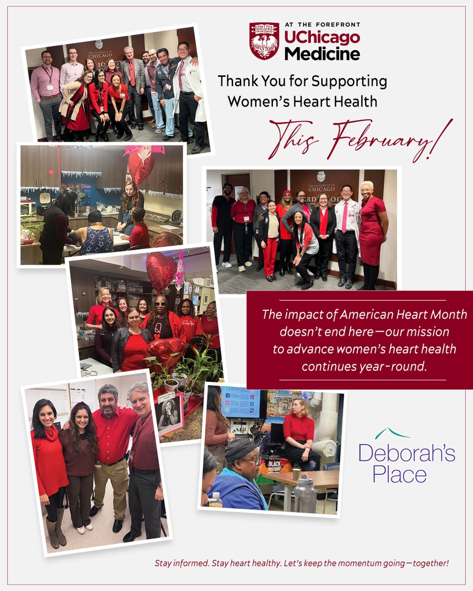 UChicagoCardio (@uchicagocardio) on Twitter photo ❤️ Heart disease remains the leading health risk for women—but together, we can change that.
This February, <a href="/UChicagoMed/">UChicago Medicine</a> Women in Cardiology partnered with Deborah’s Place to provide free BP screenings and heart health education—helping bridge critical care gaps for women.
👏 ❤️ Heart disease remains the leading health risk for women—but together, we can change that.
This February, <a href="/UChicagoMed/">UChicago Medicine</a> Women in Cardiology partnered with Deborah’s Place to provide free BP screenings and heart health education—helping bridge critical care gaps for women.
👏