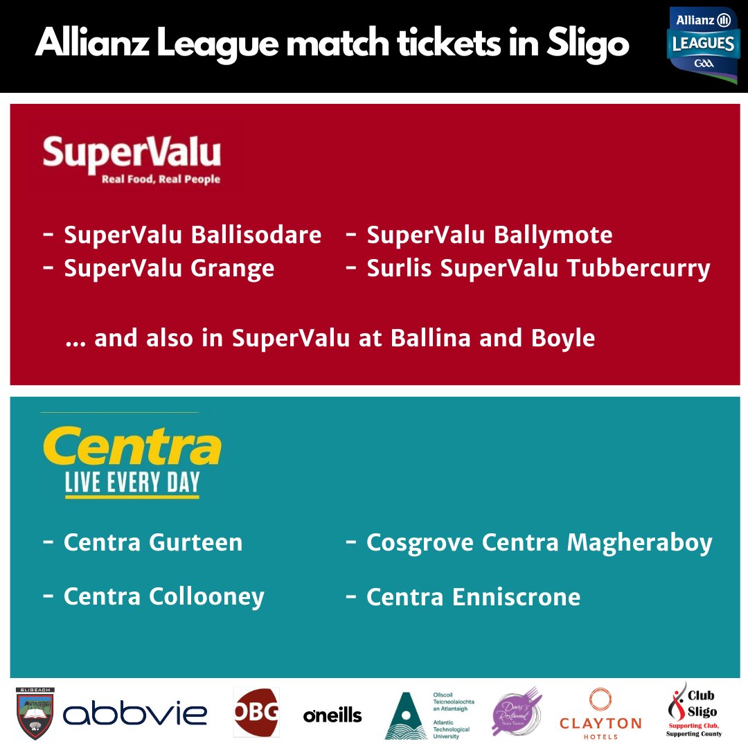 Vital game for our senior footballers tomorrow evening - Saturday, Close enough to get a good support as we take on <a href="/FermanaghGAA/">Fermanagh GAA</a> in Brewster Park. Tickets at gaa.ie/tickets or from selected SuperValu and Centra stores -