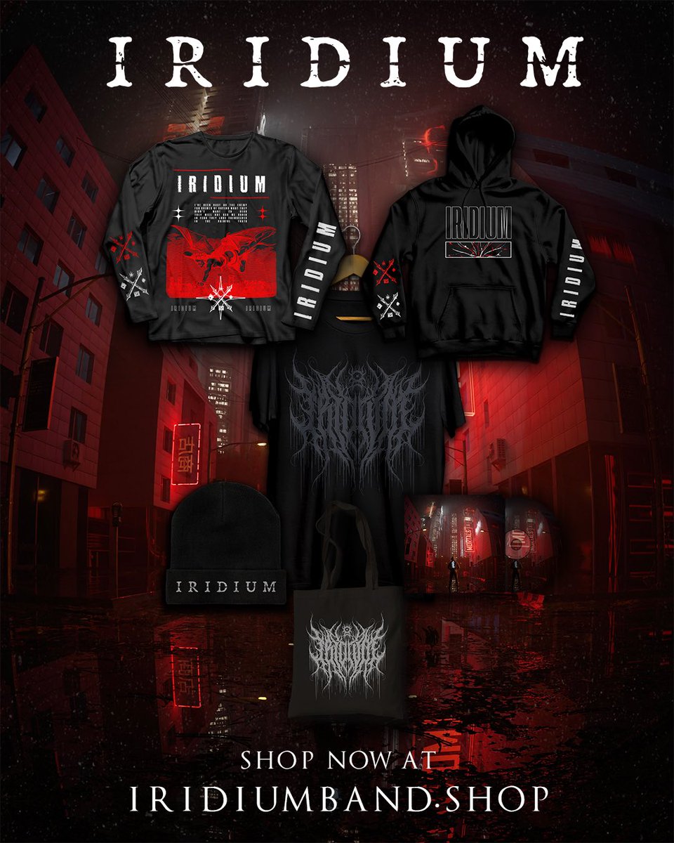 Our new merch store is LIVE 🔥 Now shipping worldwide and 10% off for first time customers! Get yours now at iridiumband.shop 🖤 #metalcore