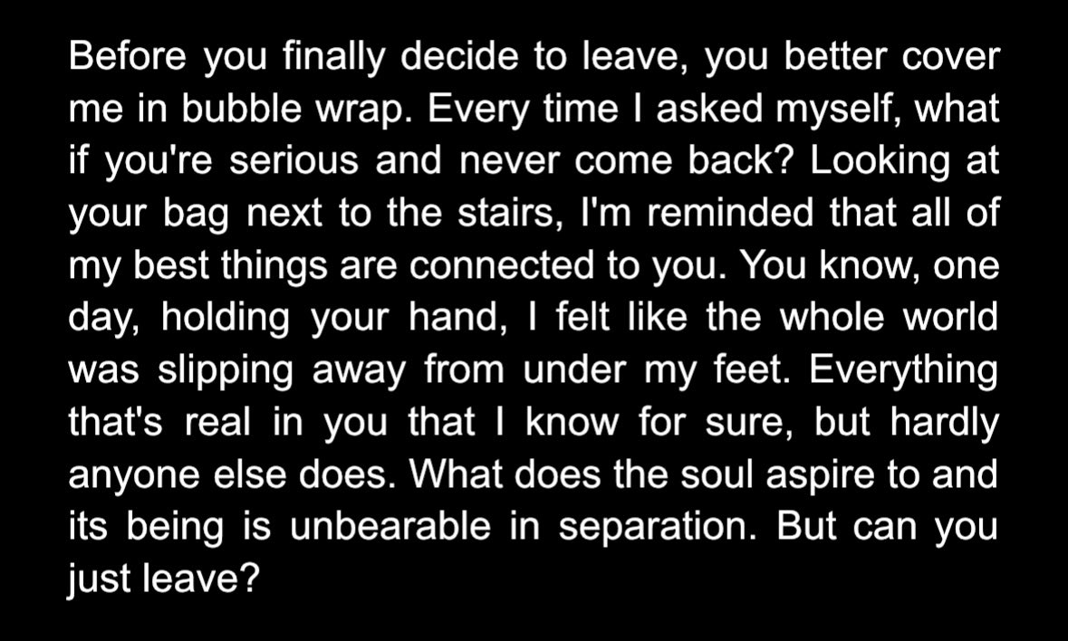 yourlittlecrash's tweet photo. Before you leave me
#BibleWichapas #Basvpr #biblebas #basbible https://t.co/ZegFO8V2zN