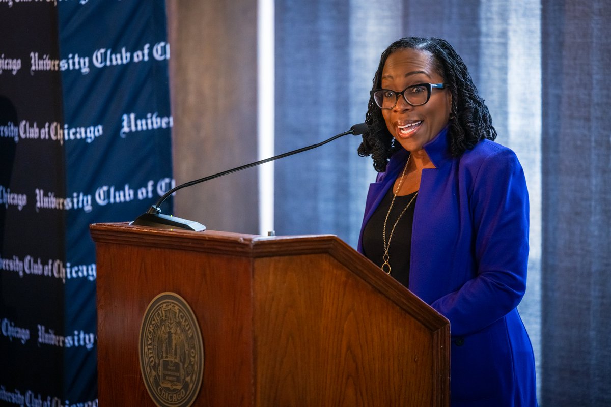The University Club of Chicago hosted an event with guests Supreme Court Associate Justice Ketanji Brown Jackson and Ambassador Carol Moseley Braun. The evening had both women discussing everything from inequality to the hope of a bright future to Jackson's memoir, LOVELY ONE.