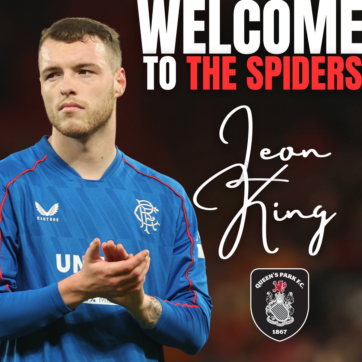 queensparkfc's tweet image. The club are delighted to announce the loan signing of Leon King from Rangers until the end of the season. 

Welcome to The Spiders, Leon 🕷️