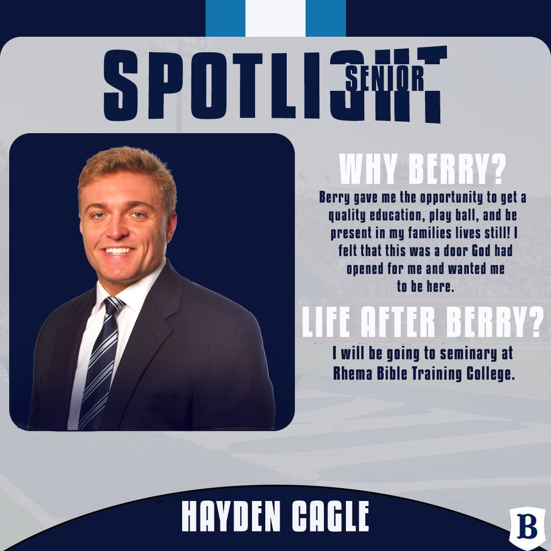 Berry Football (@berryfootball) on Twitter photo Senior Spotlight π- Hayden Cagle
#BerryFootball #SeniorSpotlight #Classof2025 #BUILD #KeepClimbing #d3fb Senior Spotlight π- Hayden Cagle
#BerryFootball #SeniorSpotlight #Classof2025 #BUILD #KeepClimbing #d3fb