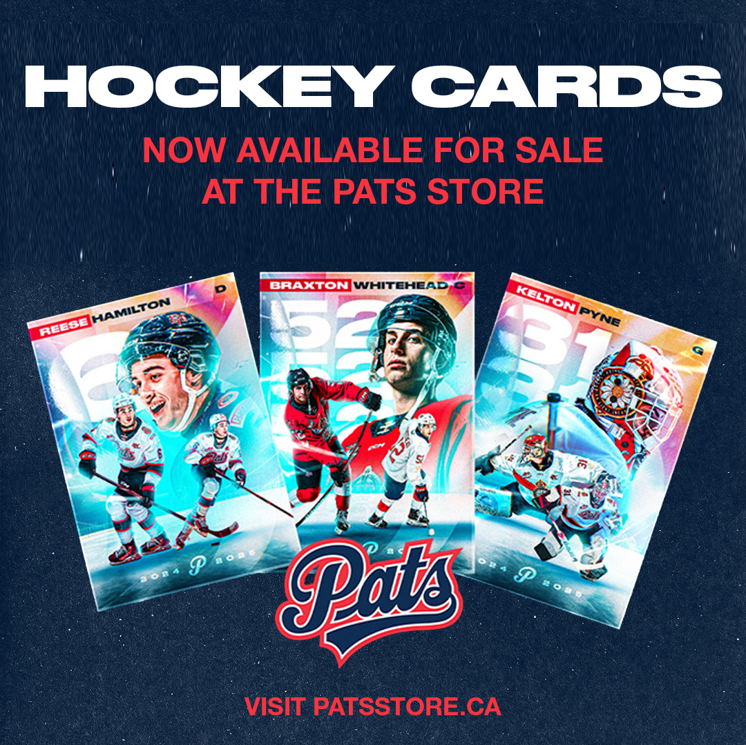 WHLPats's tweet photo. Missed out on your Pats Hockey Cards last game? No worries!
Grab yours now at the Pats Store or shop online at https://t.co/pzDBz89zfC!
Don’t miss your chance to collect them all!
#thepatsstore #reginapatshockey #hockeycards https://t.co/kor16jf8aj