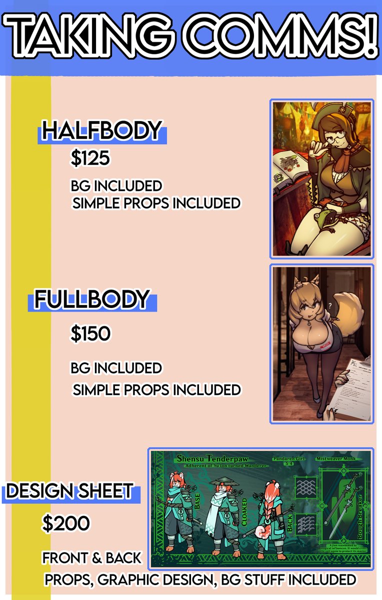 SilbDilby's tweet image. Comms are open again! Just taking 3 slots for now because its something of an emergency 

send me a message if interested!