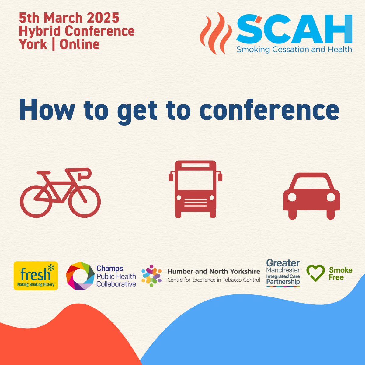 By car: the conference venue is York Racecourse, Knavesmire Rd, YO23 1EX. There is free parking on-site.

Walking from the city centre takes 37 minutes. 

For local public transport info: itravelyork.info

Bike: Bike parks available for delegate use.

#SCaH2025