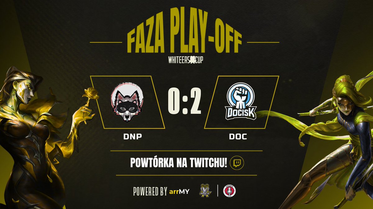 KOLEJNY ĆWIERĆFINAŁ ZA NAMI!

<a href="/DOCISK_/">DOCISK</a> pewnie pokonuje Definetely Not <a href="/packmiko/">Packmiko Esports & Influencers</a> i tym samym meldują się w półfinale!

Dziękujemy ekipie DNP, która kończy przygodę z 8 sezonem turnieju pretendenta. Następnym razem się uda! 💛

Tymczasem zapraszamy was na powtórkę ze streama na