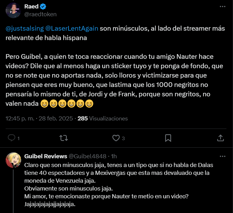 LuisannaDiez's tweet photo. Les dije q no se hablaran, ya ven @justsalsing @raedtoken  ya ven lo q hicieron, GUIBEL se puso más celoso, no solo xq no sale en ningún video de #RandomShow sino xq ahora Nauter se basó en su directo para su vídeo, no puede soportar su irrelevancia 😁
https://t.co/dKII7tFL06 https://t.co/sTaZj017LN