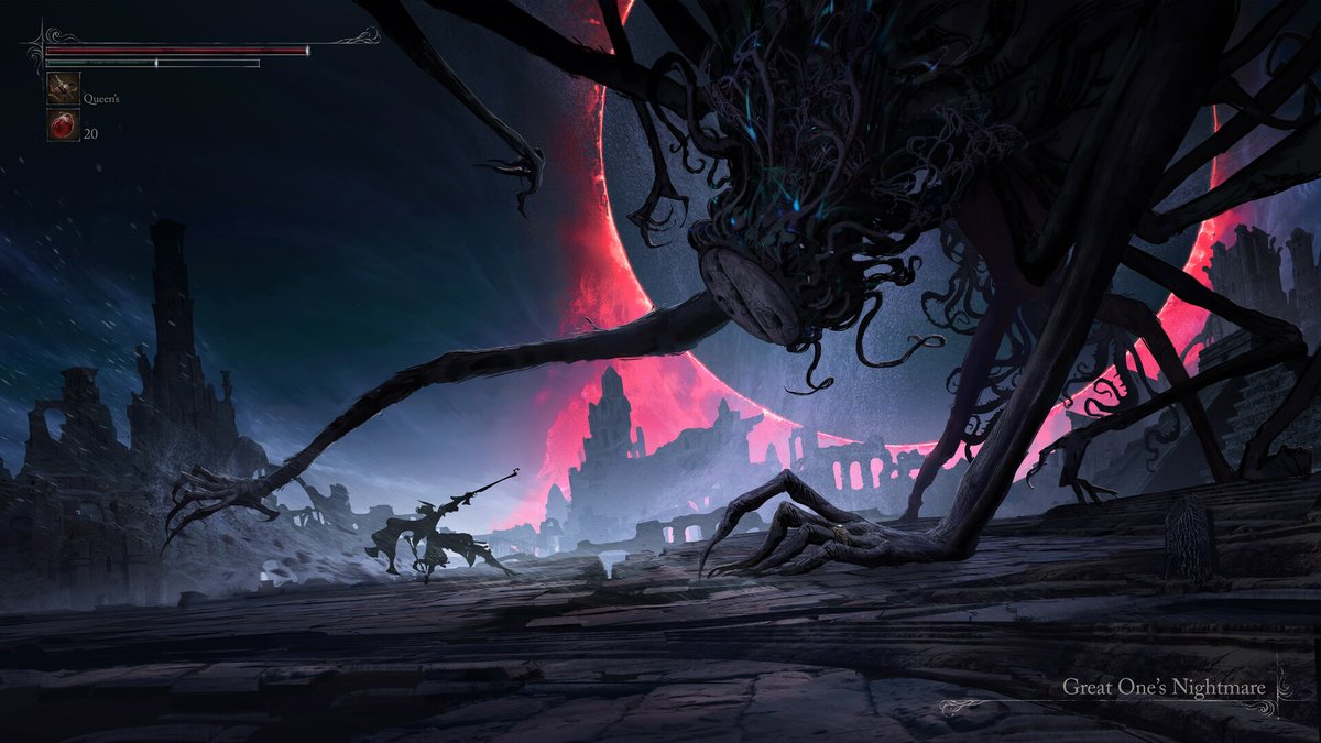 NokkKing's tweet photo. "Aah... You were at my side, all along. My true mentor... My guiding moonlight..."

#bloodborne #FromSoftware #conceptart #Thehunter
#Greatone https://t.co/znUoReq74k
