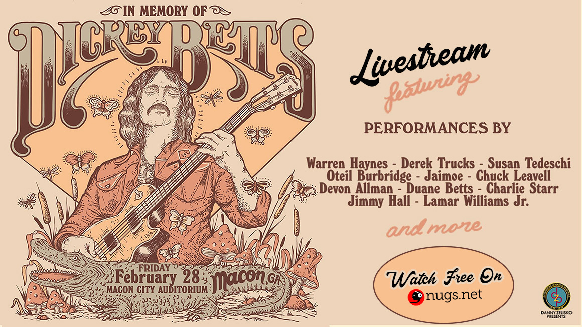 If you can't make tonight's concert in memory of Dickey Betts in Macon, you can watch a free livestream on nugs.net!

nugs.net/live-download-…