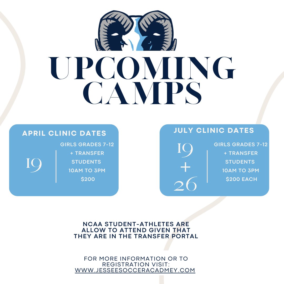 Our Spring and Summer ID clinics are here!

Come out to URI to showcase your talent. Looking forward to welcoming some future rams on campus

#gorhody