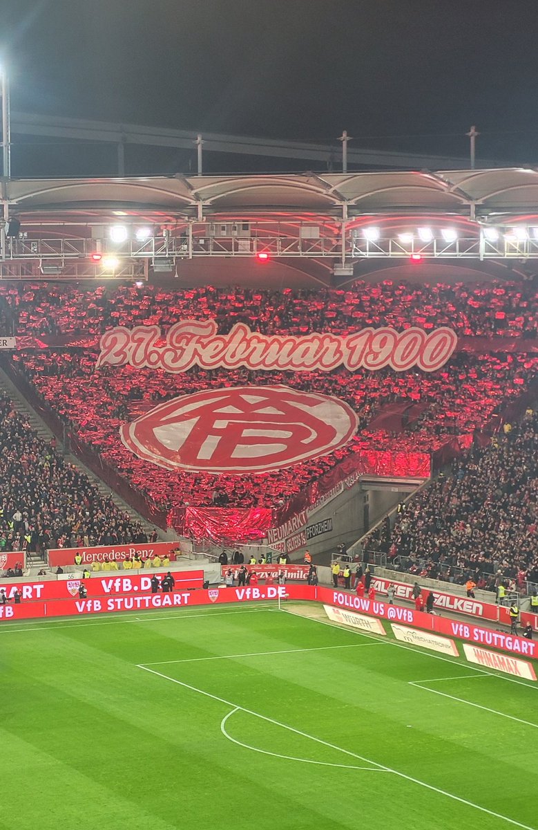 Bayern fans in Stuttgart with a choreo celebrating the club's anniversary 

📸 <a href="/AZ_Strasser/">Patrick Strasser</a>