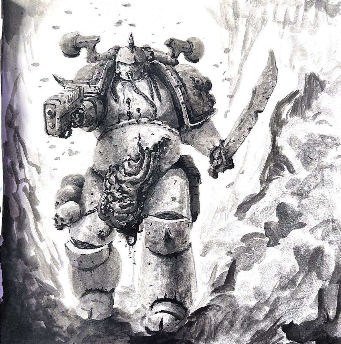 wrekageart's tweet image. old death guard painting i did a few months back. still working on improving art so i’ll probably do another painting soon