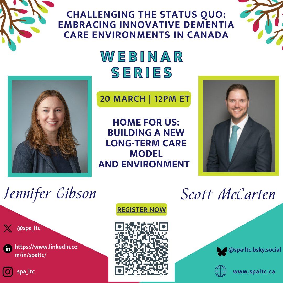SPA-LTC is hosting their third webinar. Tune in to hear Jennifer Gibson and Scott McCarten from Providence Living speak about  innovating, challenging conventions, and listening to the real experts: residents and their families.

Registration link: mcmaster.zoom.us/meeting/regist…