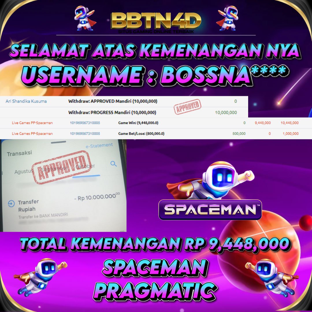 👑 Selamat Untuk Member BBTN4D

👤 USER ID : BOSSNA****

🔥 WIN SPACEMAN (Rp 9,448,000)
🔥 TOTAL WD : Rp 10,000,000
✅ DAFTAR DI BBTN4D AMAN DAN TERPERCAYA
✅ TERIMA DEPO VIA PULSA, BANK, E-WALLET DAN QRIS

💰 MIN DEPO Rp 10,000

📌 LINK : mssg.me/bbtn4d