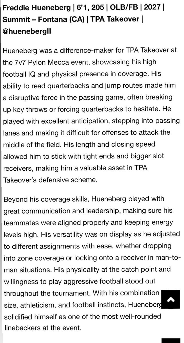 Recieved a great write-up after an even greater performance at the <a href="/Pylon7on7/">Pylon 7on7 Football</a> Mecca. Will continue to work hard💪

<a href="/CoachAdamClark/">Adam Clark</a> <a href="/coachsweetlou/">Louis Cortes</a> <a href="/DevonMcPeek/">Devon McPeek</a> <a href="/skyler_ridley/">Coach Ridley</a> <a href="/CoachZacBarton/">Zac Barton</a> <a href="/CoachSlocum_ASU/">Coach Shawn Slocum</a> <a href="/WPlemons/">Will Plemons</a> <a href="/SummitSkyhawkFB/">Summit Football</a>
