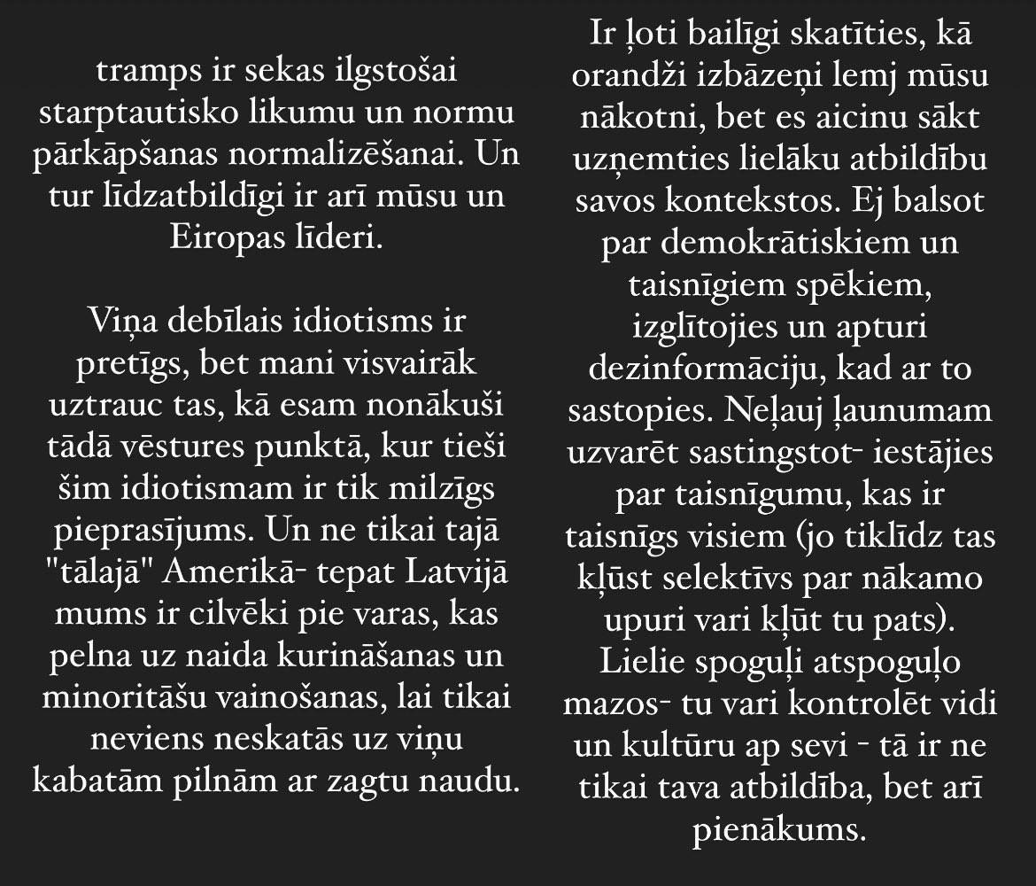 Starptautiskie likumi un normas nedrīkst būt selektīvi. Nekad un nekur.