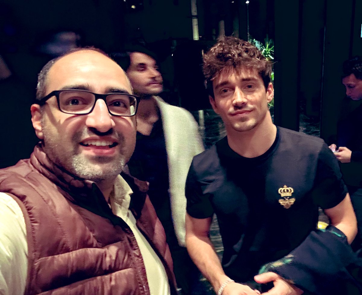contactmzn's tweet photo. Nice encountering @Charles_Leclerc in #Bahrain after testing sessions 
#ForzaFerrari @F1 https://t.co/zkldnioXTL