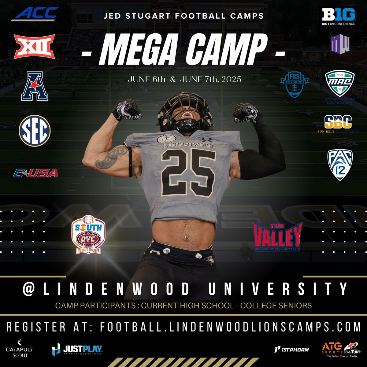 Register Today!!

Don’t miss out on one of the best Mega Camps in the Midwest! 

• Get Reps
• Get Evaluated 
• Compete with Talented Athletes 

Register at : football.lindenwoodlionscamps.com/2025-mega-camp…

#JSMEAGCAMP25