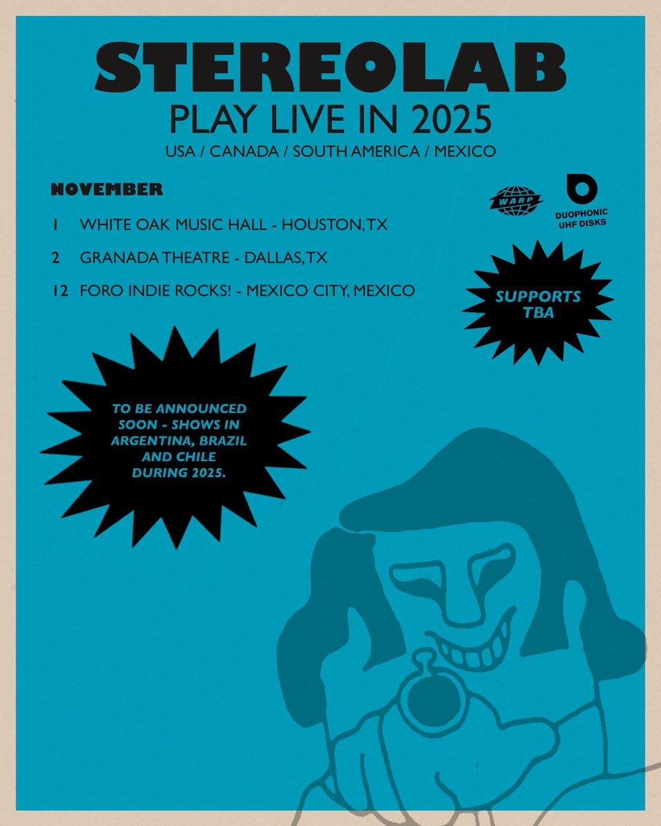 stereolabgroop's tweet image. 61 shows becomes 62 with the addition of a second show at Metro Chicago on Friday, October 10th - tickets on sale now.
Please note that our show in Mexico City is actually on November 12th [I gave out the incorrect date yesterday]
Thanks to everyone who has bought tickets so far.