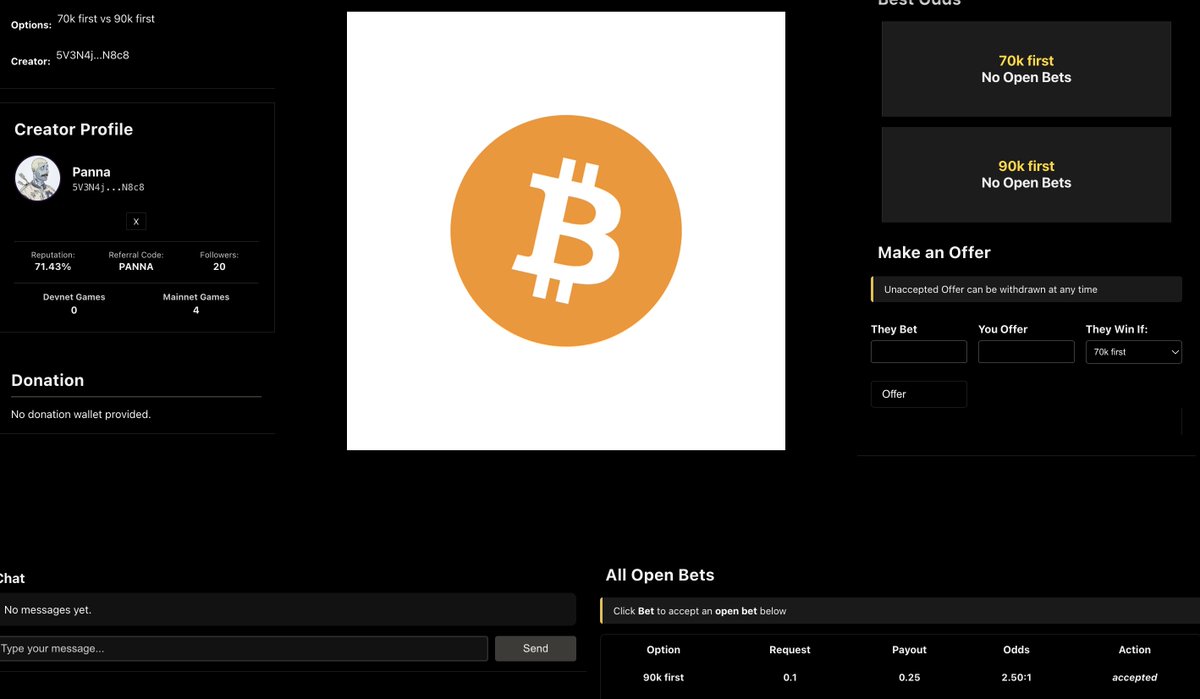 berries (@btcberries) on Twitter photo Just bet that $BTC hits 90k before it hits 70k.
Absolute value from <a href="/pannatoken/">Panna.inj 🥷🏻💎✋🇫🇷</a>
Go bet on <a href="/Bookie_SOL/">Bookie On Chain</a>, taking some more bet offers on this game. Just bet that $BTC hits 90k before it hits 70k.
Absolute value from <a href="/pannatoken/">Panna.inj 🥷🏻💎✋🇫🇷</a>
Go bet on <a href="/Bookie_SOL/">Bookie On Chain</a>, taking some more bet offers on this game.