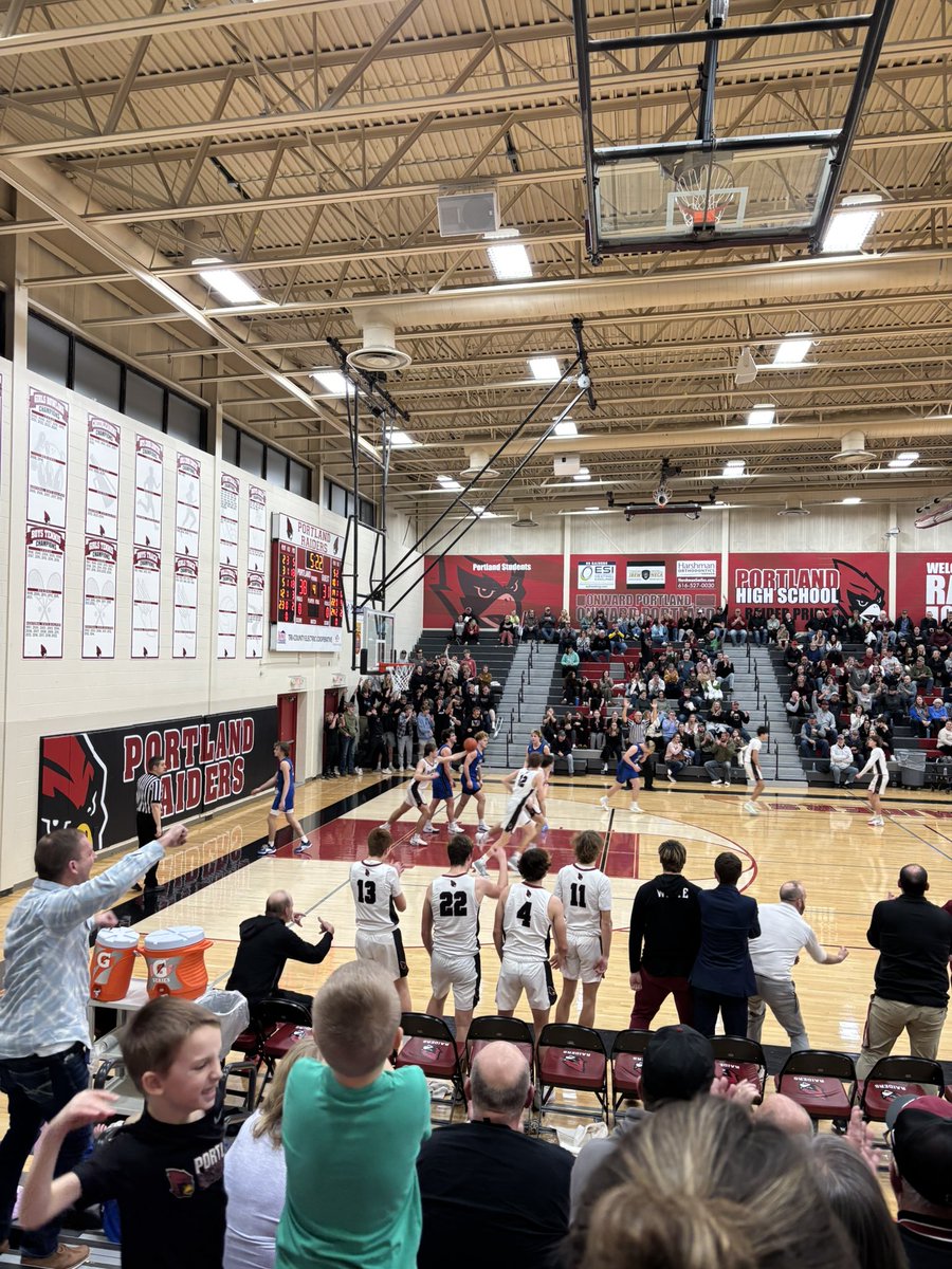 The Portland Raiders (20-2) will play for their first District Championship since 2017 when they face rival Ionia (14-9) at 7pm tonight at Portland High School! The winner will advance to Tuesday’s Regional semi-final, hosted by Central Montcalm High School.