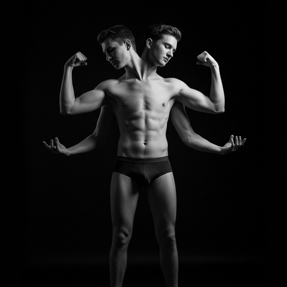 boyz_multi's tweet image. A guy with all his upper half doubled.

#multilimb #multiarm #multiplearms #fourarms #multihead #doublehead #multiboys #multiboyz #boys #gay #ai