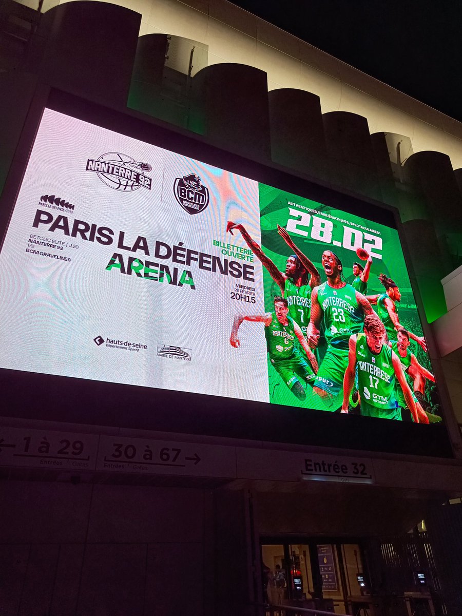 Programme de la soirée <a href="/ParisLaDefArena/">Paris La Défense Arena</a> <a href="/Nanterre92/">Nanterre 92</a> 🏀