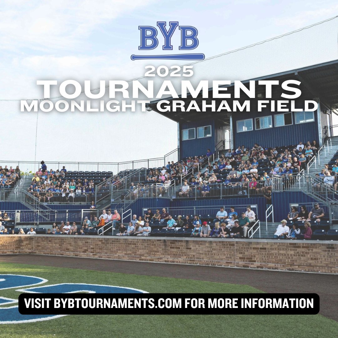 We’re hosting FIVE tournaments at Moonlight Graham Field this summer! 

The first 4 teams to sign up in each division will be guaranteed a game at Moonlight Graham! 

Don’t wait, spots are filling up fast! 

Full Tournament Schedule: tinyurl.com/BYB2025