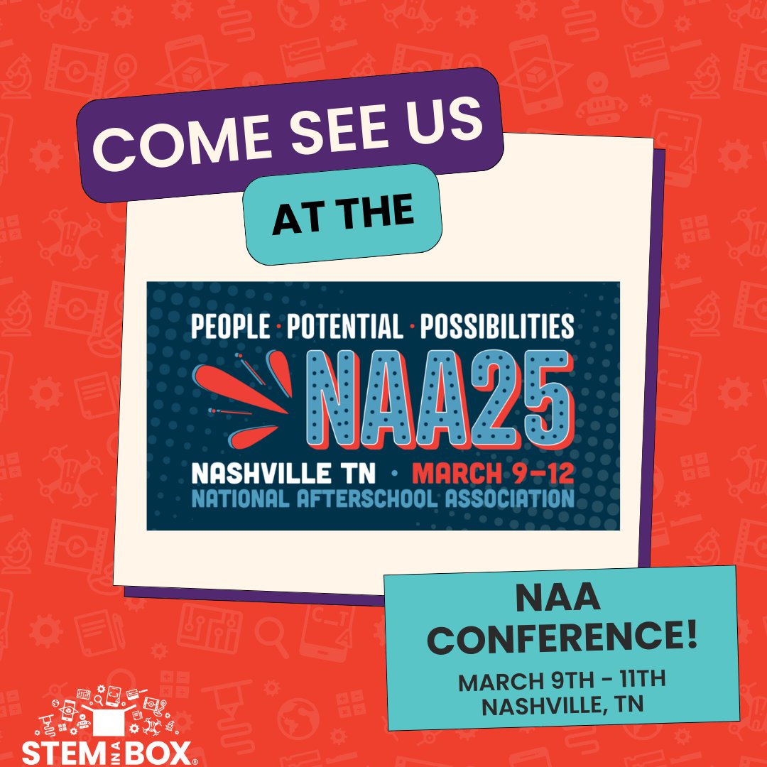 We're heading to the <a href="/NatlAfterSchool/">NAA</a>  Conference! 🎉 Join STEM in a Box® at Booth 1100 from March 9th-11th to explore our turnkey STEM programs and the exciting STEM Activate™ product line! Let's connect and discover how we can ignite STEM learning in your afterschool programs.