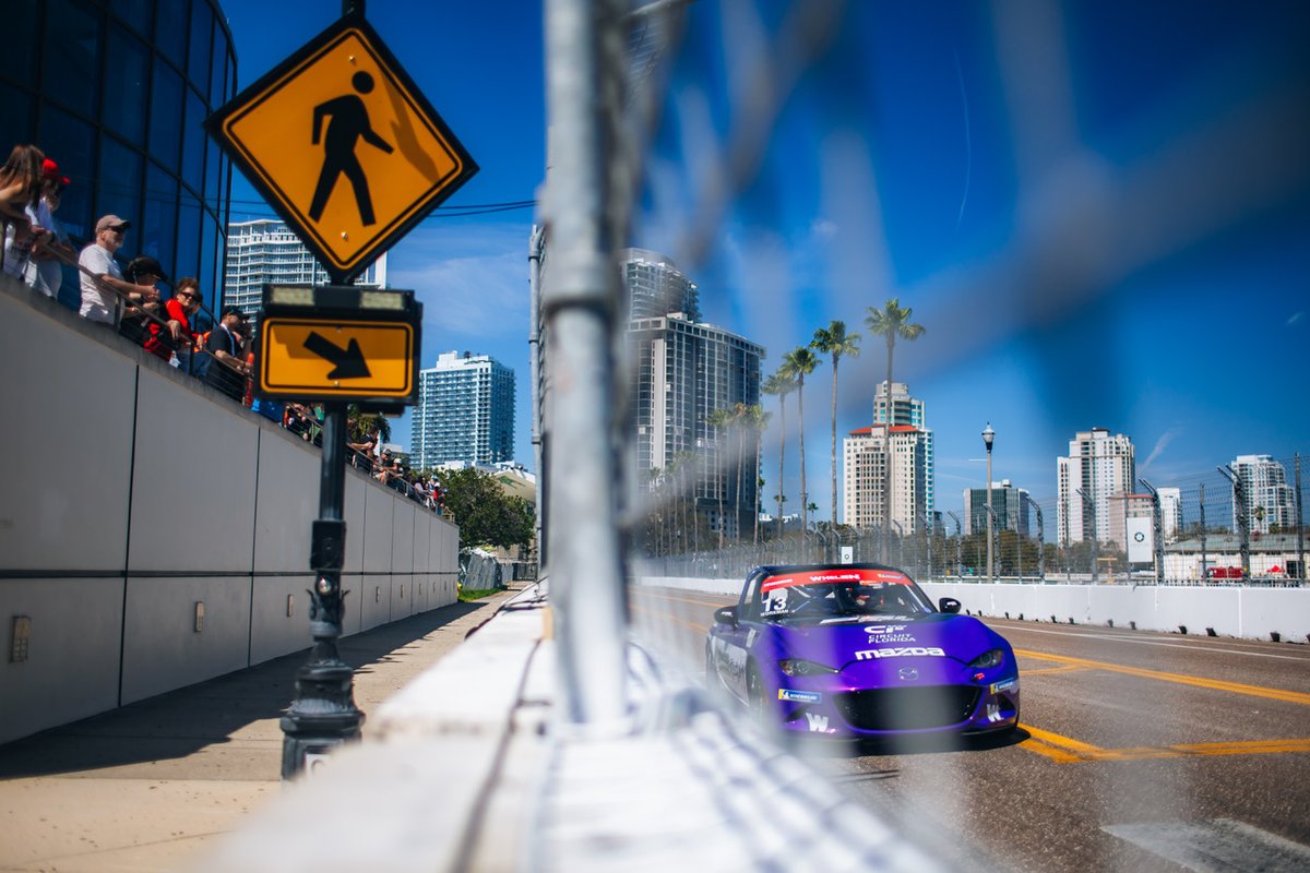 He's never been to a street circuit before, but that didn't stop <a href="/WestinWorkman/">Westin Workman</a> from setting the fastest lap of the day in #MX5Cup practice at <a href="/GPSTPETE/">GPSTPETE</a>. His fast lap of 1:23.789 is half a second below the current race lap record.