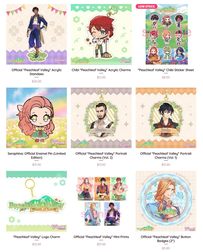 gretuskigames's tweet image. New inventory has dropped on our official website's store, The Studio Shop! ✨
Featuring leftovers from our Peachleaf Valley and Cookies & Console campaigns, alongside some new designs and products! 🛍️🛒
Be sure to check 'em out when you can! 💖