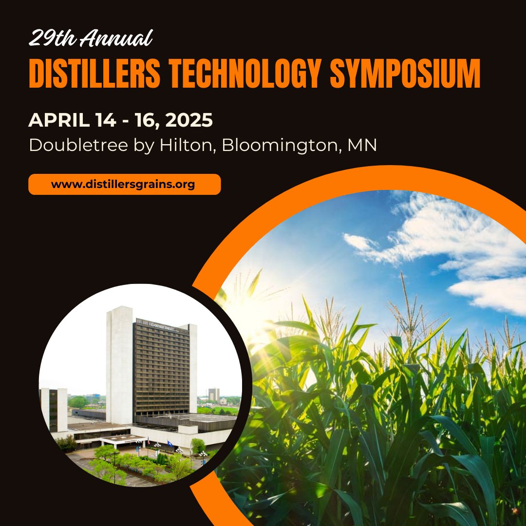 Distillers Technology Council (@distillersgrain) on Twitter photo Register NOW for the 29th Annual Distillers Technology Symposium!
π
 April 14 - 16, 2025
π Bloomington, MN
Take advantage of sponsorship and exhibiting to increase the awareness of your company and value of your products.
π distillersgrains.org/symposium/ Register NOW for the 29th Annual Distillers Technology Symposium!
π
 April 14 - 16, 2025
π Bloomington, MN
Take advantage of sponsorship and exhibiting to increase the awareness of your company and value of your products.
π distillersgrains.org/symposium/