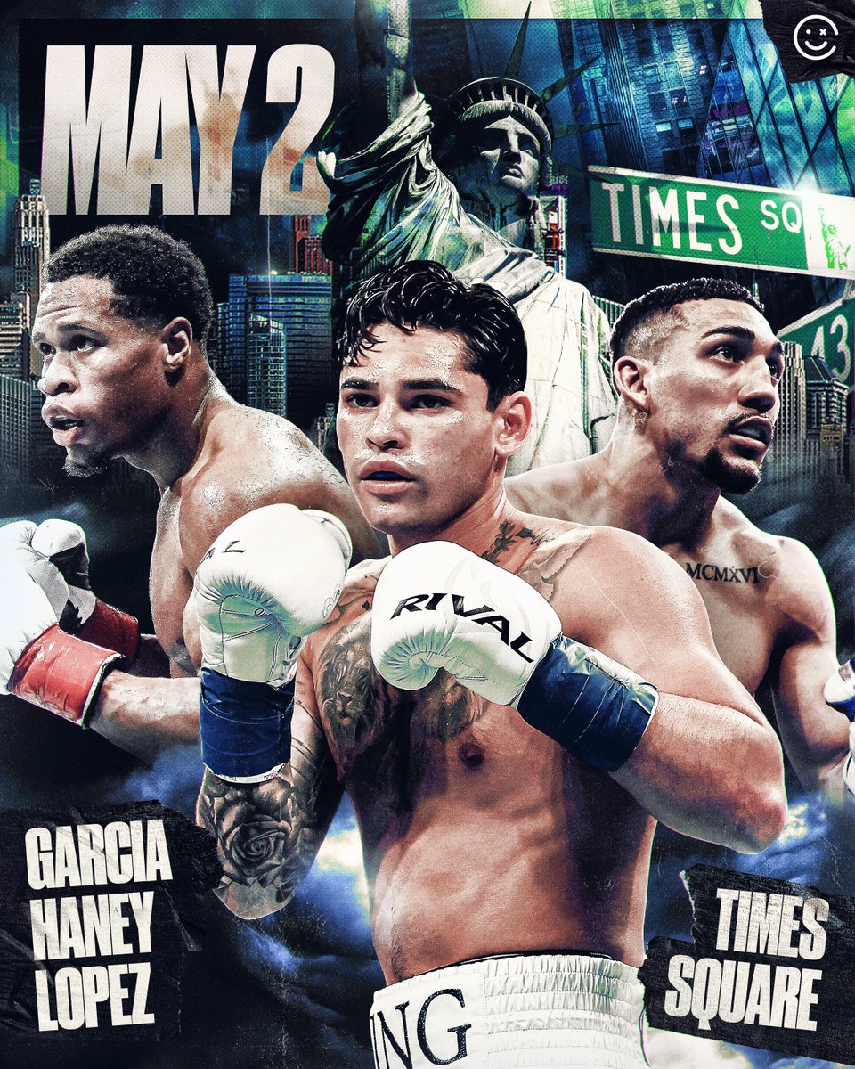 Ryan Garcia, Devin Haney, and Teofimo Lopez are all fighting on the same card in Times Square in New York City 🔥

🥊 Ryan Garcia vs Rolly Romero
🥊 Devin Haney vs Jose Ramirez
🥊 Teofimo Lopez vs Arnold Barboza