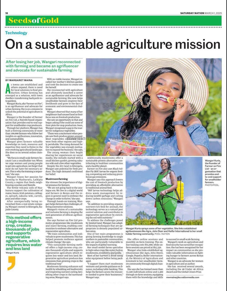 Farmer on Fire is in tomorrows Nation Newspaper 
Exciting News! 🌟 

Bieng featured in a leading national newspaper is an honor . At FOF , we’re cultivating to ignite, inspire, and encourage more people to embrace agriculture

#SeedsOfGold
#NationMedia
<a href="/WowziTheWorld/">Wowzi</a>