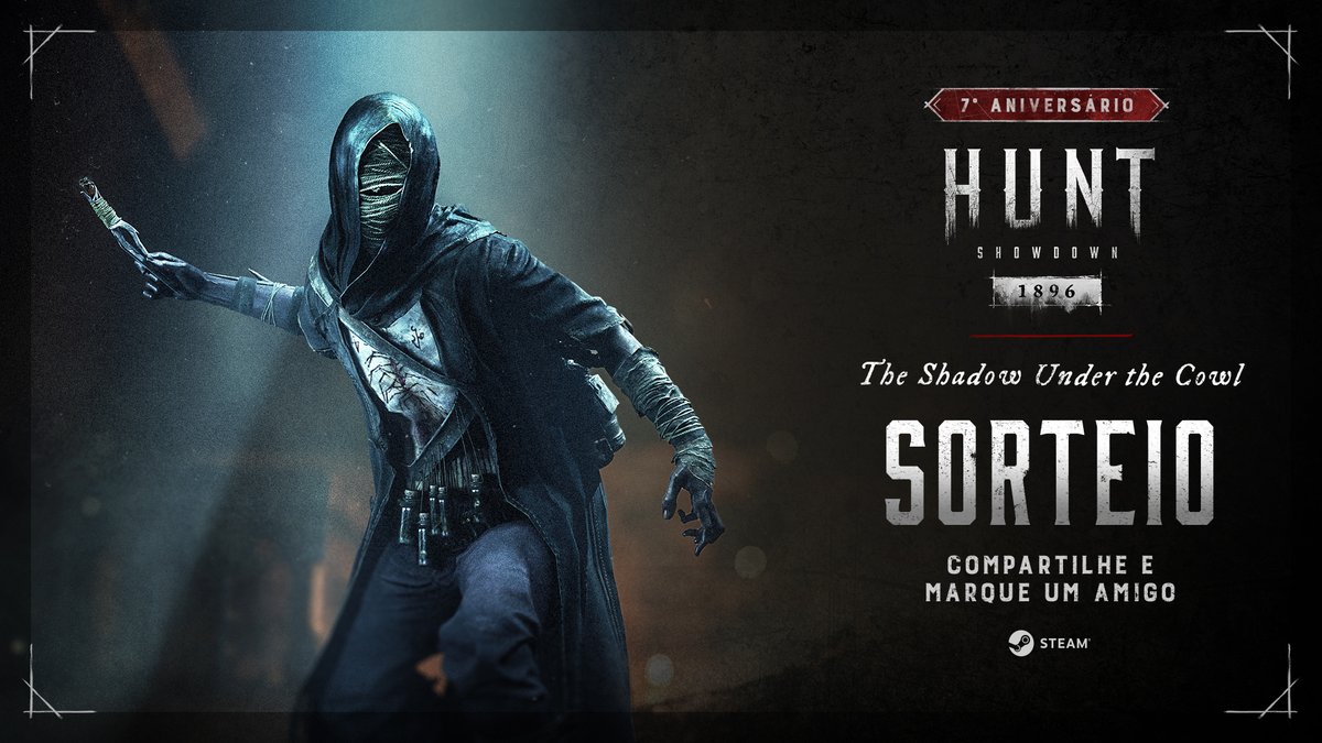 HuntShowdownBR's tweet photo. É o sexto dia de sorteio de aniversário, e hoje estamos celebrando The Shadow Under the Cowl!

Tenha a chance de ganhar um dos Caçadores favoritos da comunidade.

Para participar:

✔️ Siga nossa página
❤️ Curta esta publicação
🔄Compartilhe e marque um colega Caçador

Falta apenas mais um sorteio, portanto, volte amanhã e não se esqueça de participar dos anteriores!