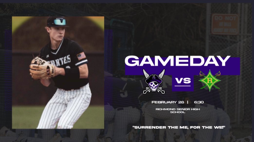 Porter Ridge Baseball (@prpiratesbsb) on Twitter photo Firing up the bus and headed due east!
🆚 <a href="/RaiderBSB/">Richmond Raider Baseball</a>
📍 Richmond Senior HS
⏰ 6:30
⚾️ Non-Conference (2-0)
🎟️ GoFan📱 or Cash at Gate💵 Firing up the bus and headed due east!
🆚 <a href="/RaiderBSB/">Richmond Raider Baseball</a>
📍 Richmond Senior HS
⏰ 6:30
⚾️ Non-Conference (2-0)
🎟️ GoFan📱 or Cash at Gate💵