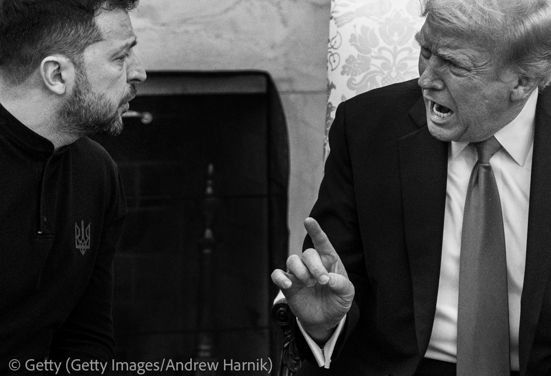 andyharnik's tweet image. .@realDonaldTrump and @ZelenskyyUa have a heated exchange in the Oval Office on February 28, 2025 in Washington. Zelensky left without signing an expected minerals agreement and without negotiating ongoing security support. (Photo by Andrew Harnik/Getty Images)