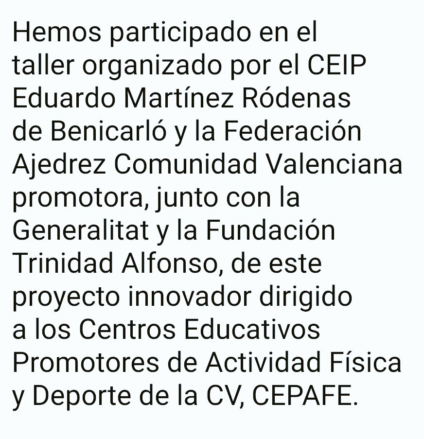 eviiiiiik (@evayoutuber) on Twitter photo ⭕El taller👥
👉 un proyecto innovador
<a href="/AlcAjuntament/">AjuntAlcalàAlcosseb</a>
<a href="/facvescacs/">FACV</a>
<a href="/ChesskidES/">ChessKid ES</a>
<a href="/c_valenciana/">Comunitat Valenciana</a> ⭕El taller👥
👉 un proyecto innovador
<a href="/AlcAjuntament/">AjuntAlcalàAlcosseb</a>
<a href="/facvescacs/">FACV</a>
<a href="/ChesskidES/">ChessKid ES</a>
<a href="/c_valenciana/">Comunitat Valenciana</a>