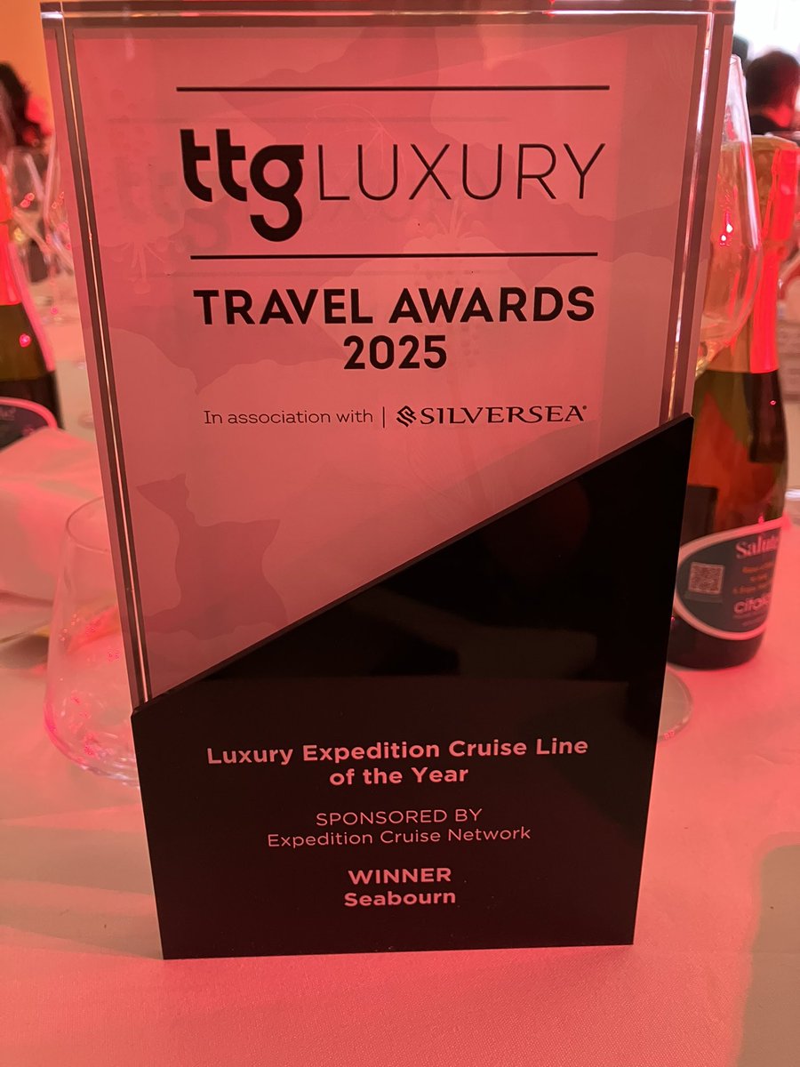carly_hal's tweet photo. @SeabournCruise so thrilled to have won the @TTGMedia  TTG Luxury expedition cruise line of the year! https://t.co/Rgy9vdiTBX