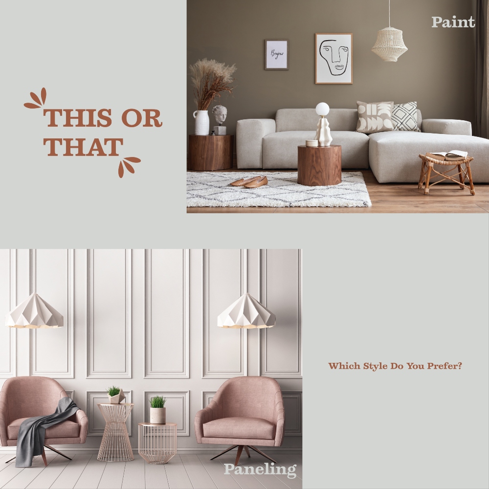 TRogersRealtor's tweet photo. Do you prefer a standard painted wall, or are you into the newer trend of paneled walls? #ThisOrThat https://t.co/MwOUAiCFhL