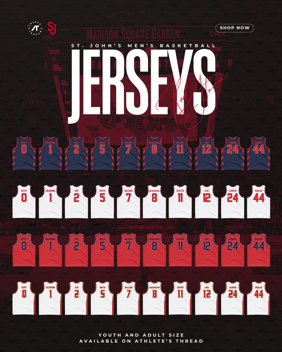 Gear up for March! 🏀 Men's Basketball jerseys available in all sizes, including Youth sizes 🔥

Shop here → athletesthread.com/pages/college/…