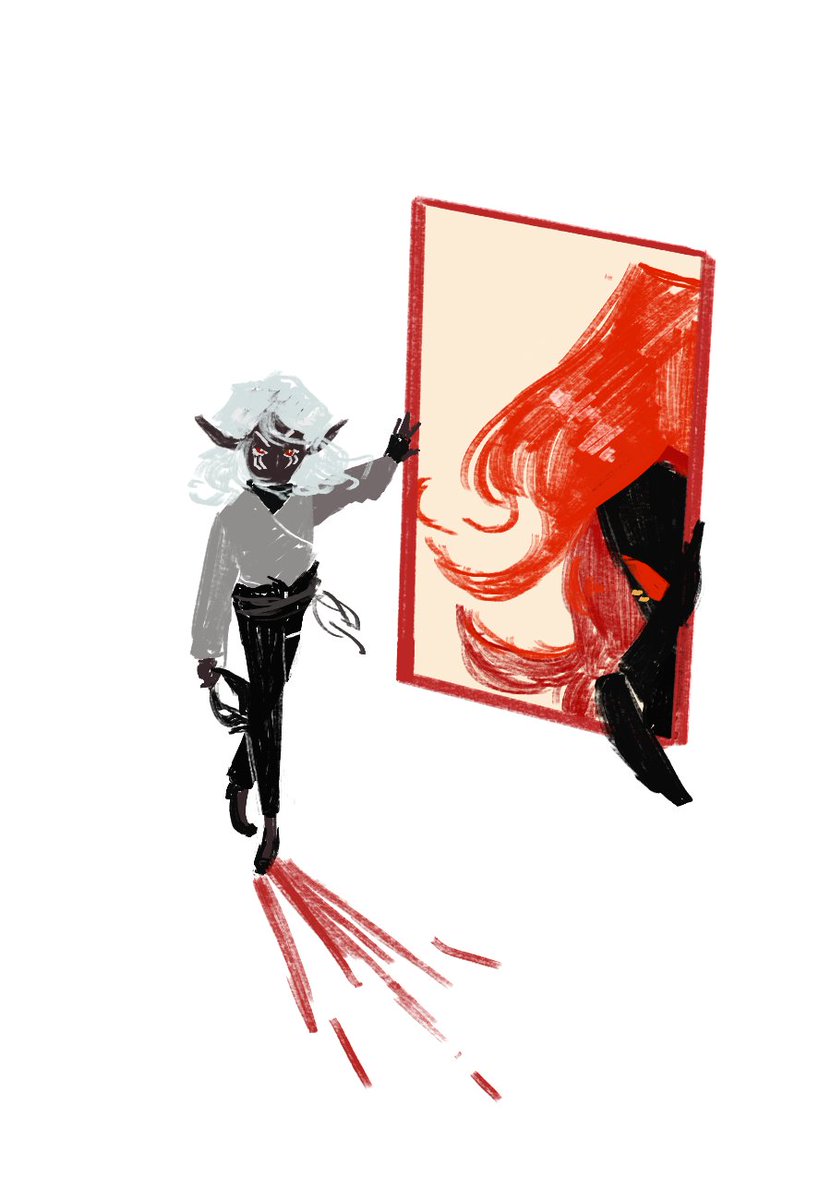 mystxmomo's tweet photo. Image that is my header. Vhaeraun and my cleric. https://t.co/SROSqn2W0a