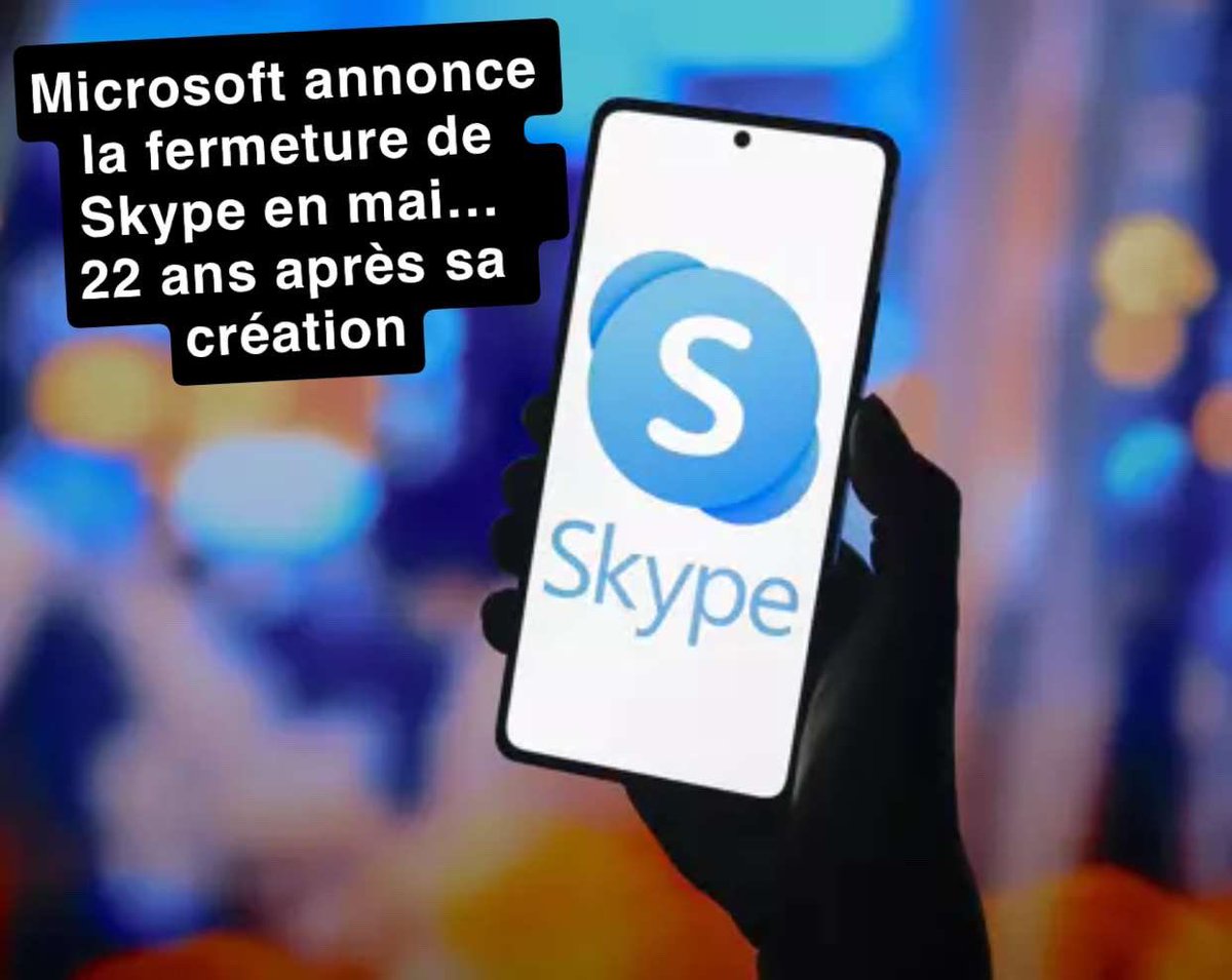 Pierreinformati's tweet image. Microsoft annonce la fermeture de Skype en mai…
22 ans après sa création
#skype #Microsoft #pierreinformatique

lemonde.fr/pixels/article…