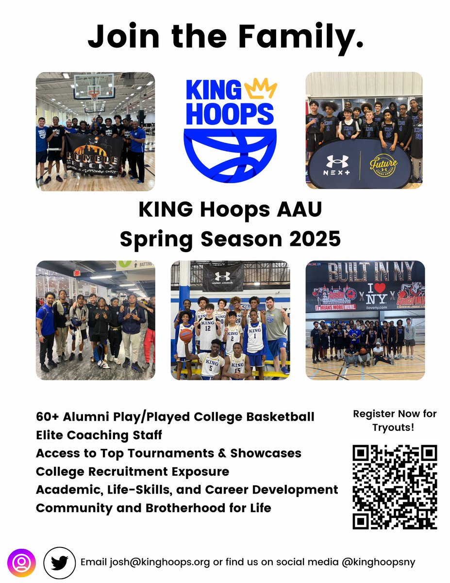 Join the family! KING Hoops Spring Tryouts are just 2 weeks away March 15/16. Sign up at the link here: kinghoops.leagueapps.com/classes/451514…