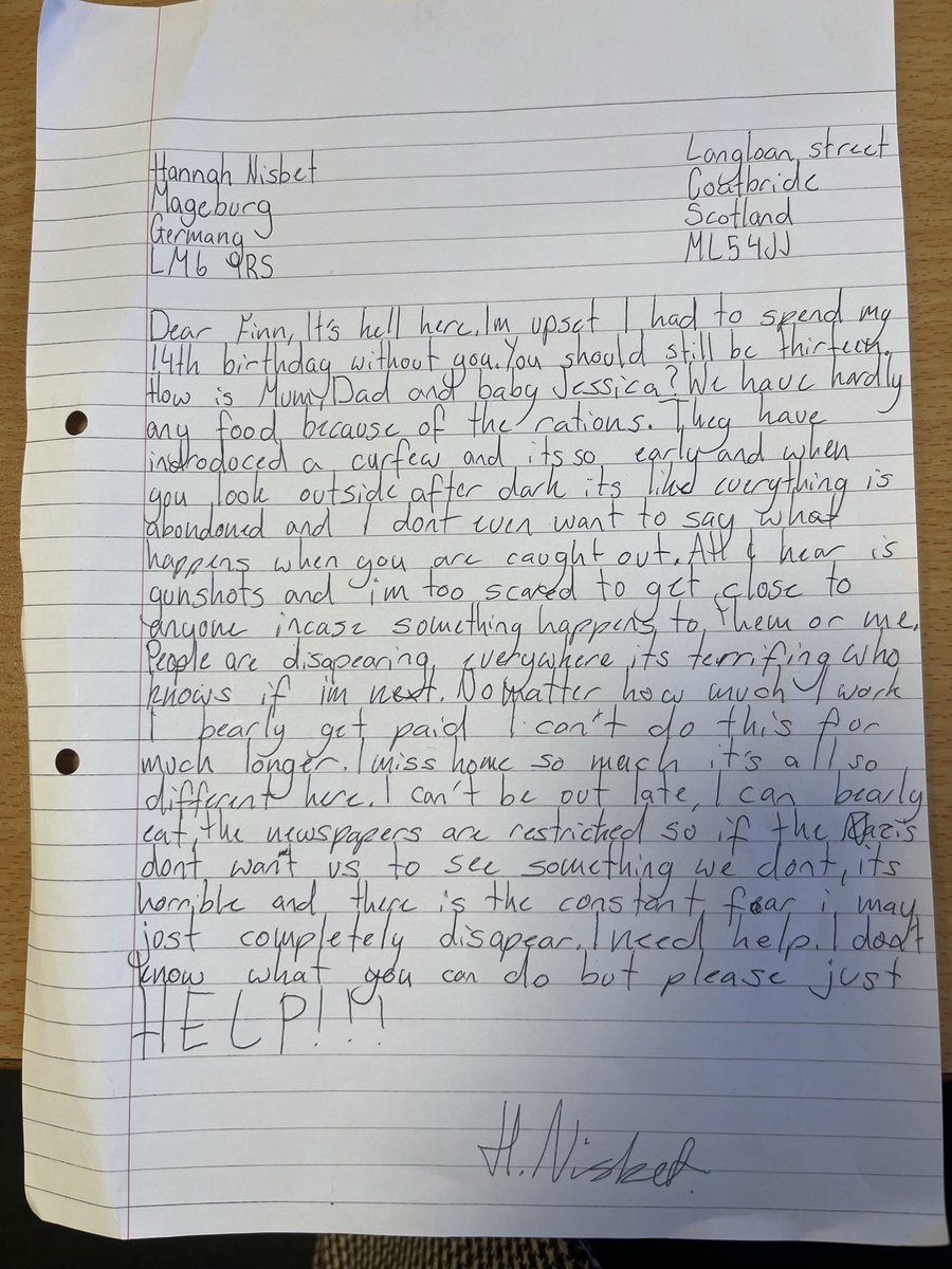 What a fabulous week for S2 with their letters home after learning about Nazi occupation 👏🏻