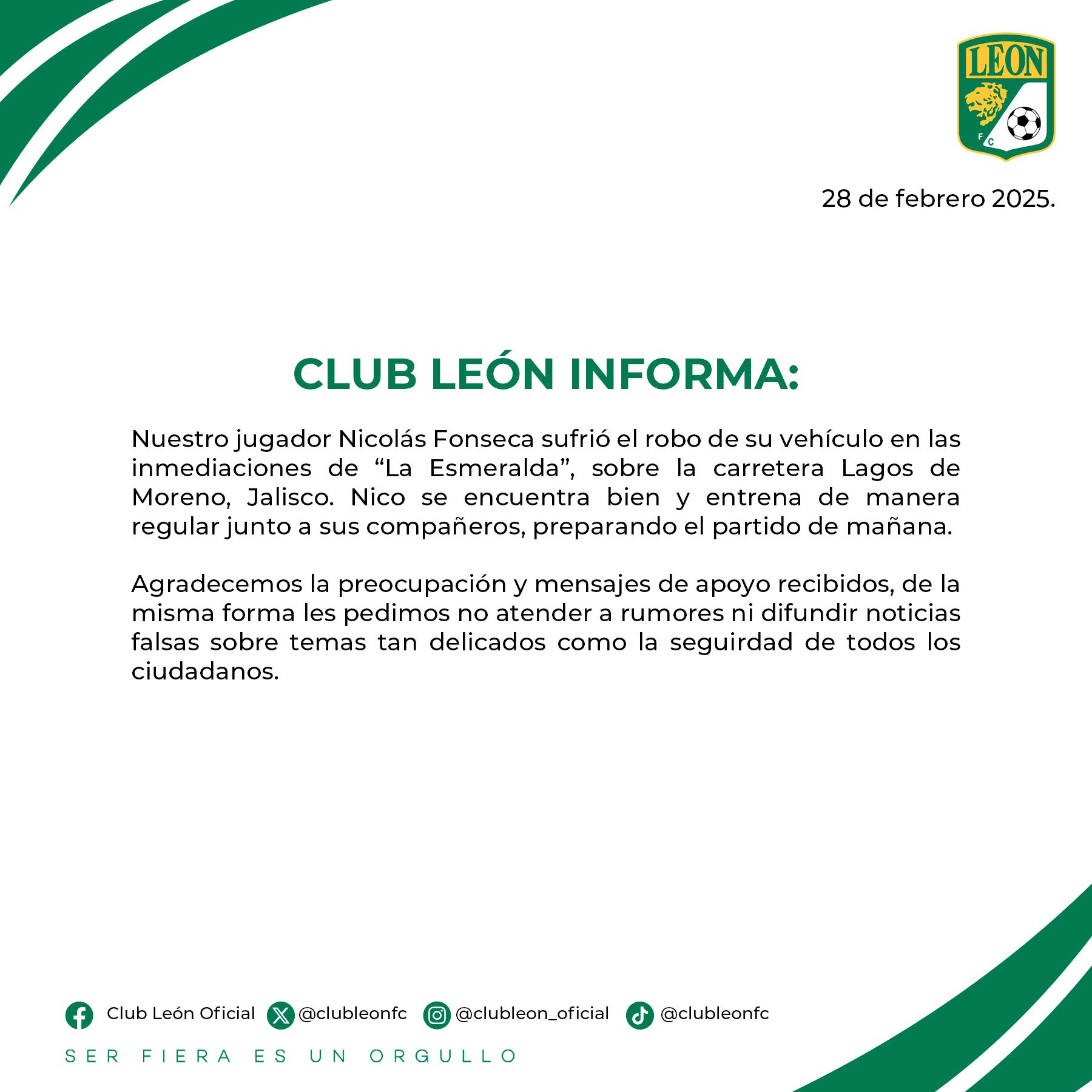 Club León se pronunció sobre el supuesto "secuestro" de Fonseca, amigo de James  Rodríguez - Bolavip Colombia