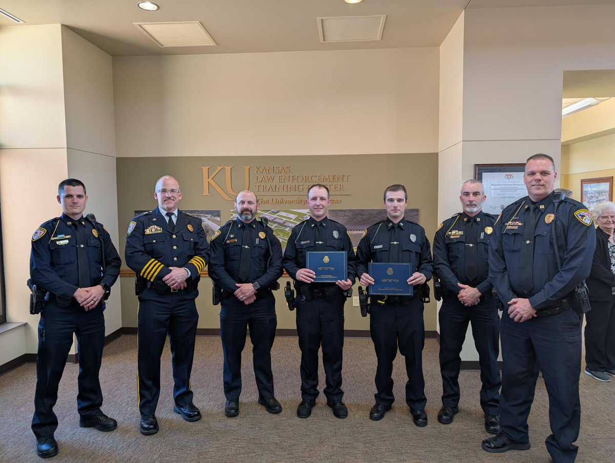 Today, Officer Orrison and Officer Jackson graduated from KLETC, Class 337. Congratulations to these officers! They will start their field training in a couple weeks.

Chief Burlie also had the honor of being the commencement speaker for the ceremony.