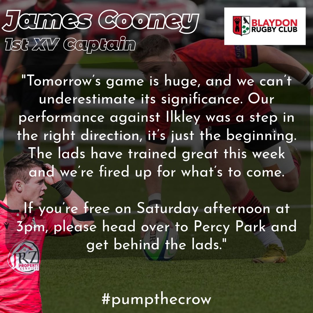 🔴⚫️ TEAM NEWS 🔴⚫️

1st XV
Round 1️⃣9️⃣
🆚 Percy Park (A) 
🗓️ 01-03-25
⏰ 15:00

*product of the youth system. 

Proudly sponsored by

Neeco 
A1 Decking 
Dean Taxis 
Angus Air 
Cowan Transport 

#pumpthecrow