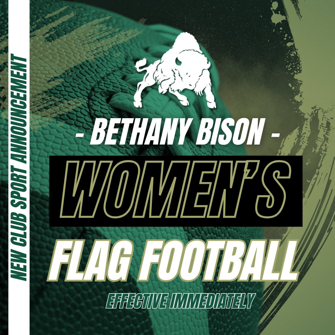🏈 Big news! Bethany College is expanding athletic opportunities with the addition of women’s flag football as a club sport, effective immediately. Go Bison! 🎉 #ONEBethany

Learn more: bethanywv.edu/bethany-colleg…